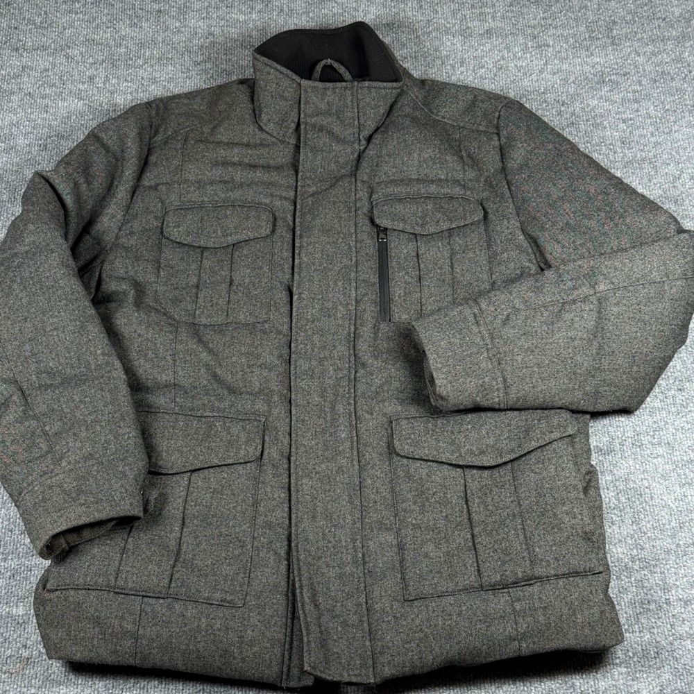 Michael Kors Mens Large Military Field Jacket Coat Wool Blend Utility Designer